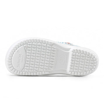 Sabot médical Protec motif bleu mandala vue semelle extérieure - SCHU'ZZ