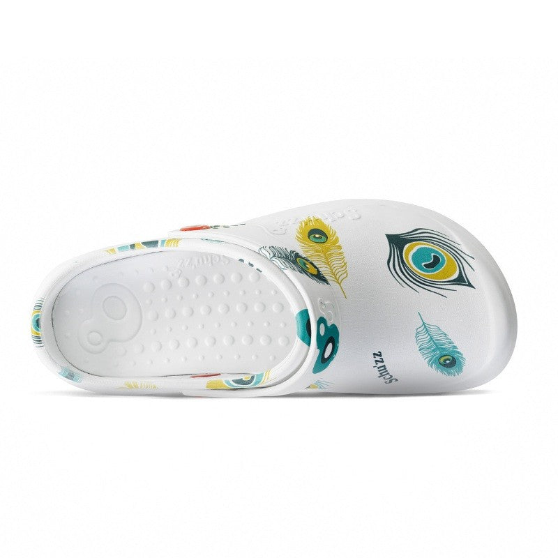 Sabot médical Protec de Schu'zz. vue de haut motif paon