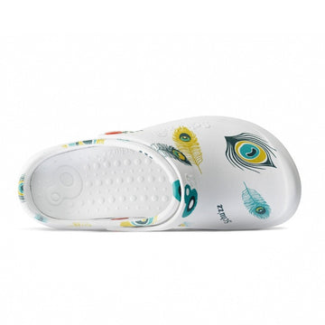 Sabot médical Protec de Schu'zz. vue de haut motif paon