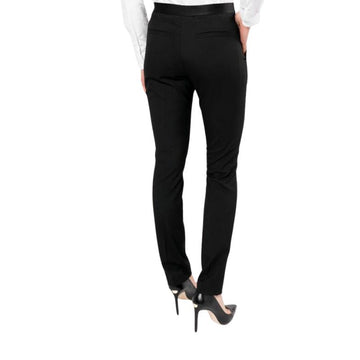 Pantalon de service noir femme avec poche plaquée