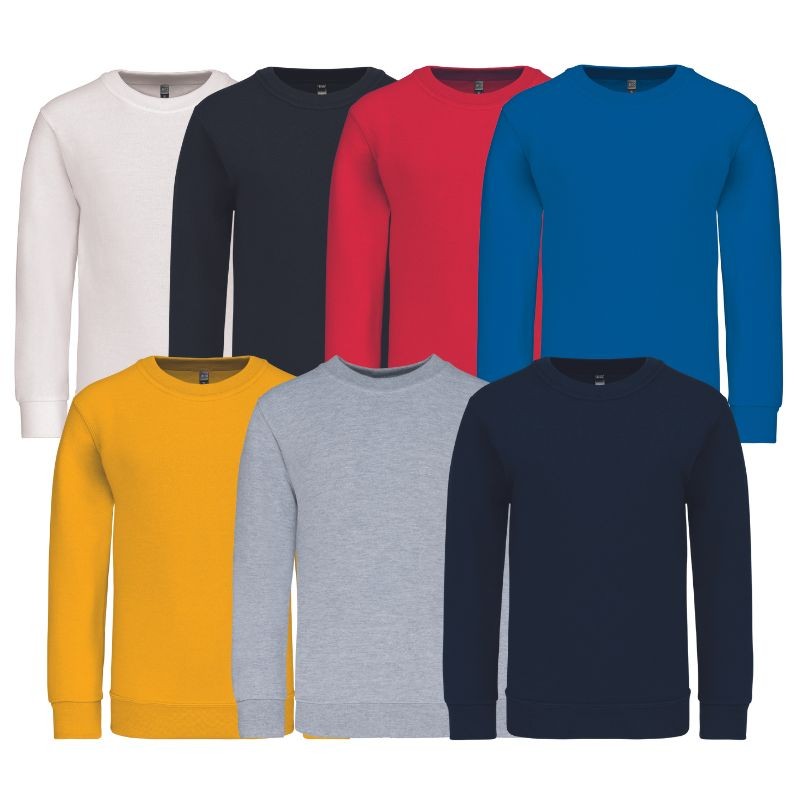 Sweat-Shirt Noir Col Rond - KARIBAN Vêtements enfants Manelli