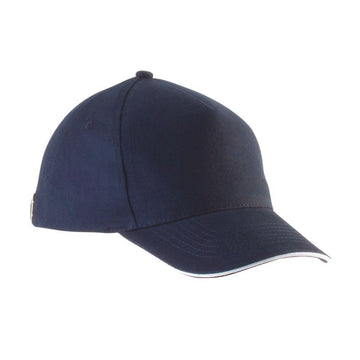 Casquette bleu et bande blanche ligne blanche sur le devant