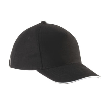 Casquette enfant noir avec une bande blanche sur le devant