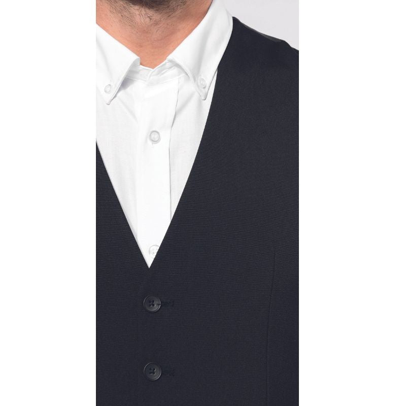 Col Gilet de Service Homme Noir 