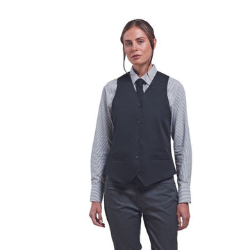 Gilet de Serveuse Noir bouton face TOPTEX