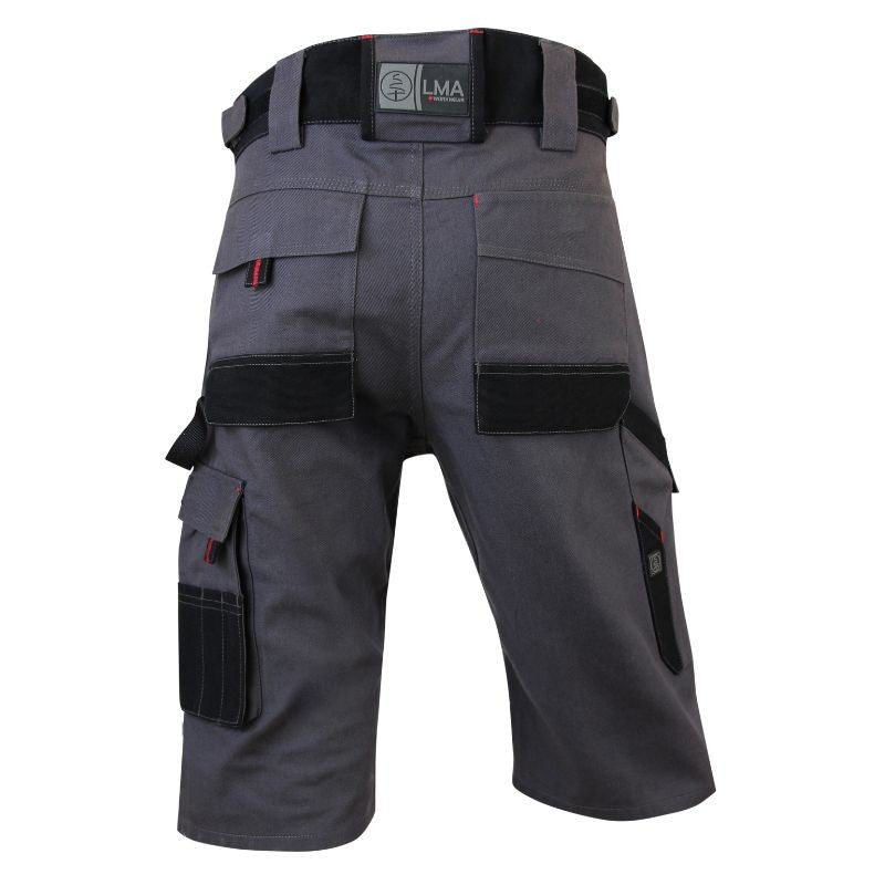 Dos Bermuda de Travail Renforcé Calcaire Gris Nuit / Noir - LMA