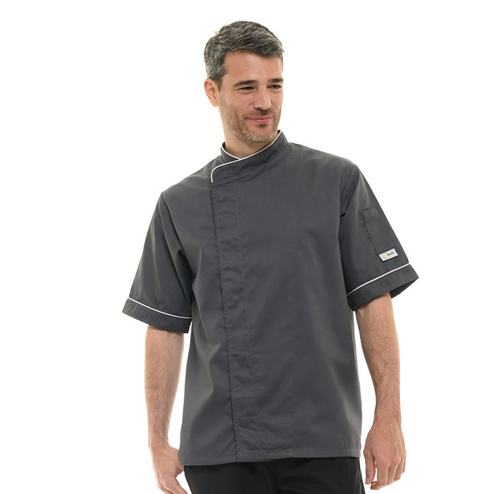 Col liseré blanc vestes de cuisine grise Sandro
