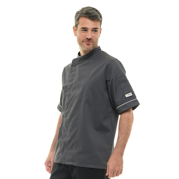 Veste de cuisine grise avec liseré blanc Sandro Manelli