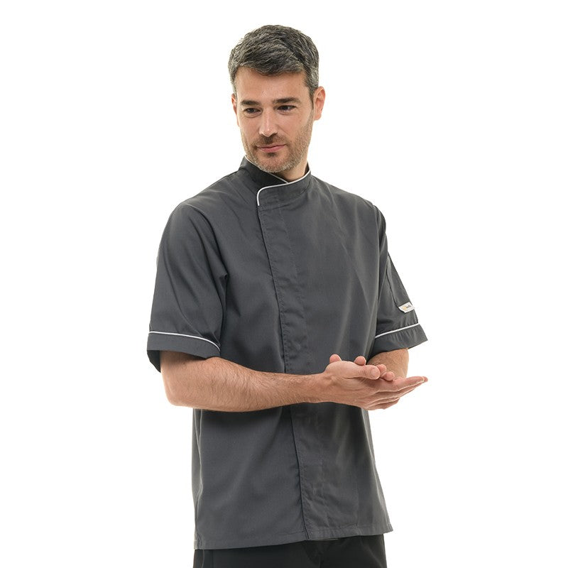 Veste de cuisine manches courtes et empatement caché - manelli
