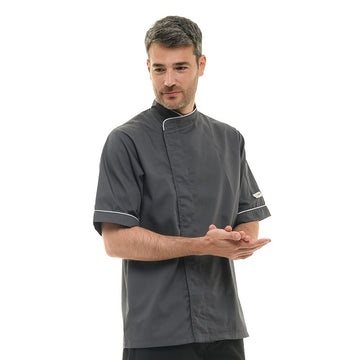 Veste de cuisine manches courtes et empatement caché - manelli