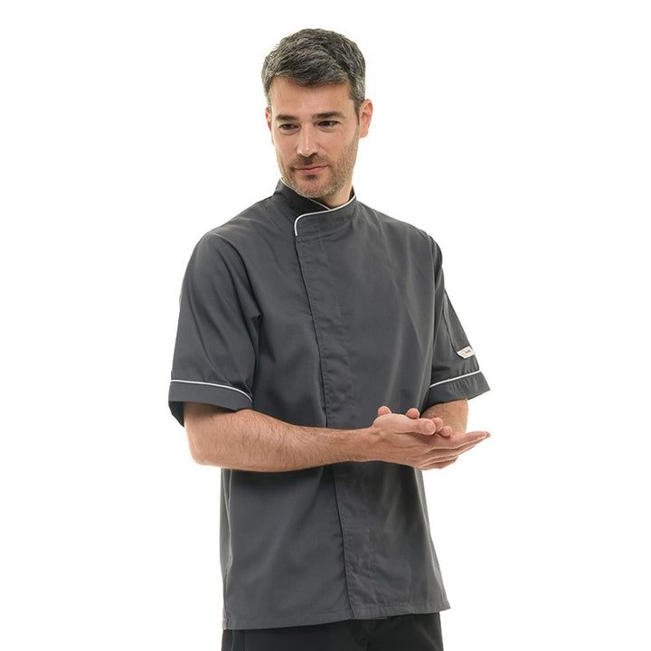 Veste de cuisine manches courtes et empatement caché - manelli