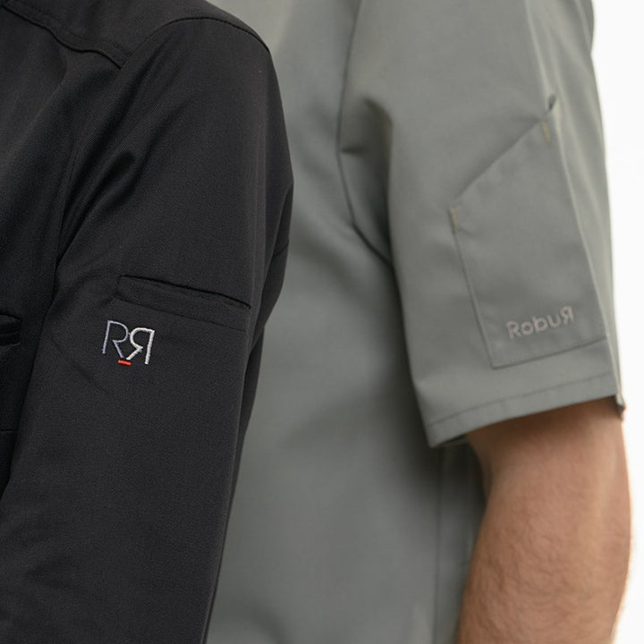 Veste Cuisine Tilleul Manches courtes Detail broderie Harti ROBUR