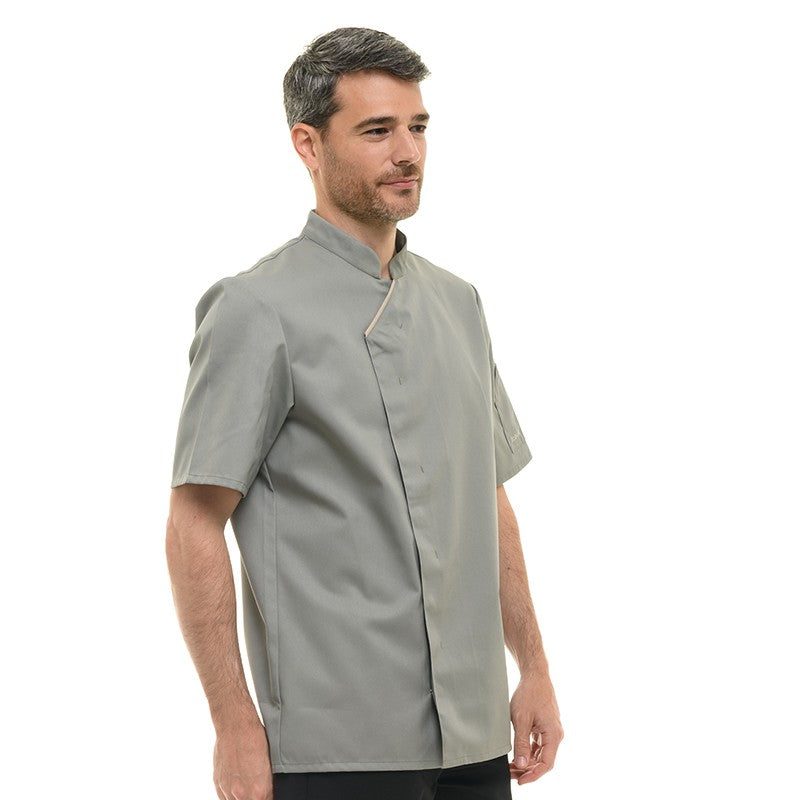 Veste Cuisine Tilleul Manches bouton pression cachés courtes Harti ROBUR