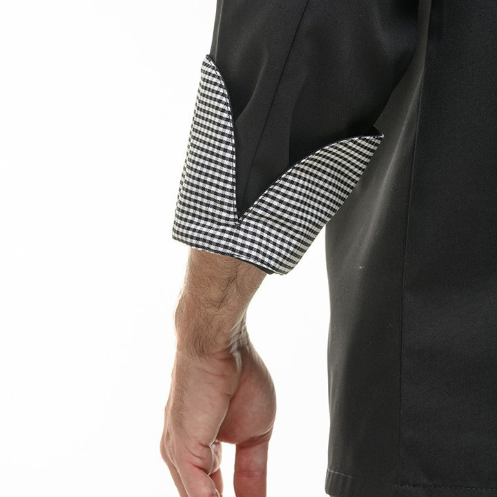 Veste de Cuisine Originale Noire Manches Longues Retroussables