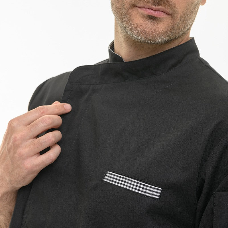 Veste de Cuisine Originale Noire Boutons Pressions cachés