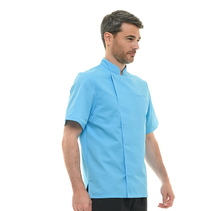 Veste de cuisine Texas Turquoise Manelli détail des manches courtes