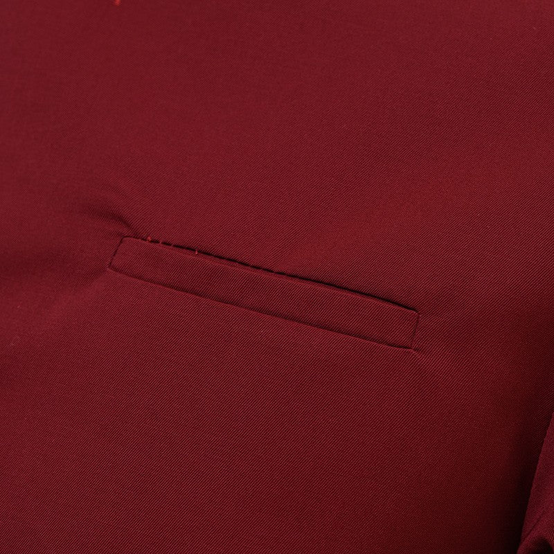 Veste de cuisine bordeaux manches courtes détail poche poitrine