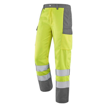 Pantalon de Travail Unisexe Haute Visibilité Fluo Base XP Jaune fluo et Gris CEPOVETT