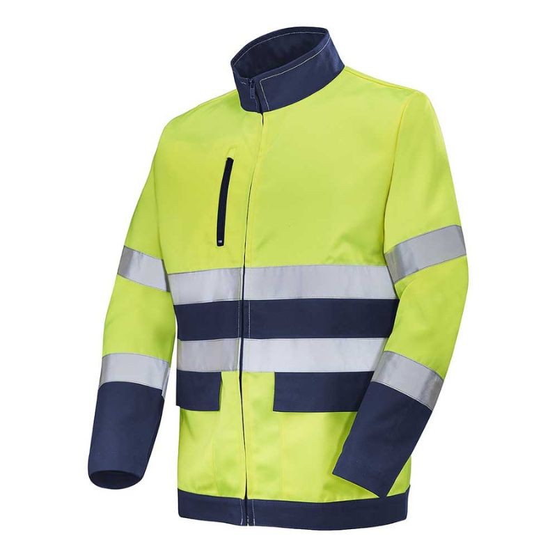 Blouson de Travail Unisexe Haute Visibilité Fluo Base XP jaune fluo / bleu marine CEPOVETT