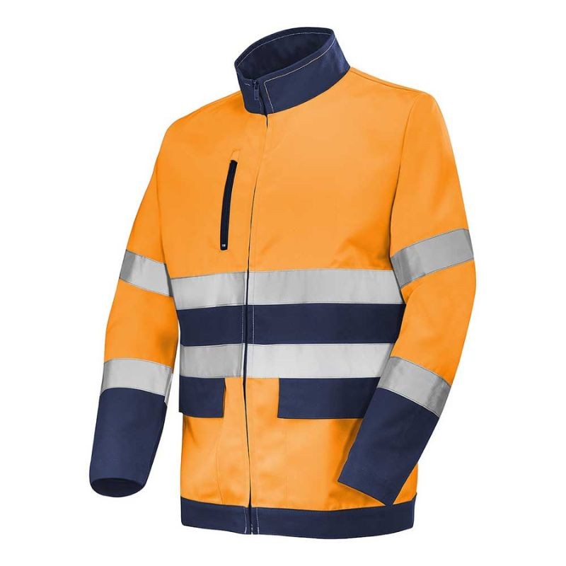 Blouson de Travail Unisexe Haute Visibilité Fluo Base XP orange fluo / bleu marine CEPOVETT
