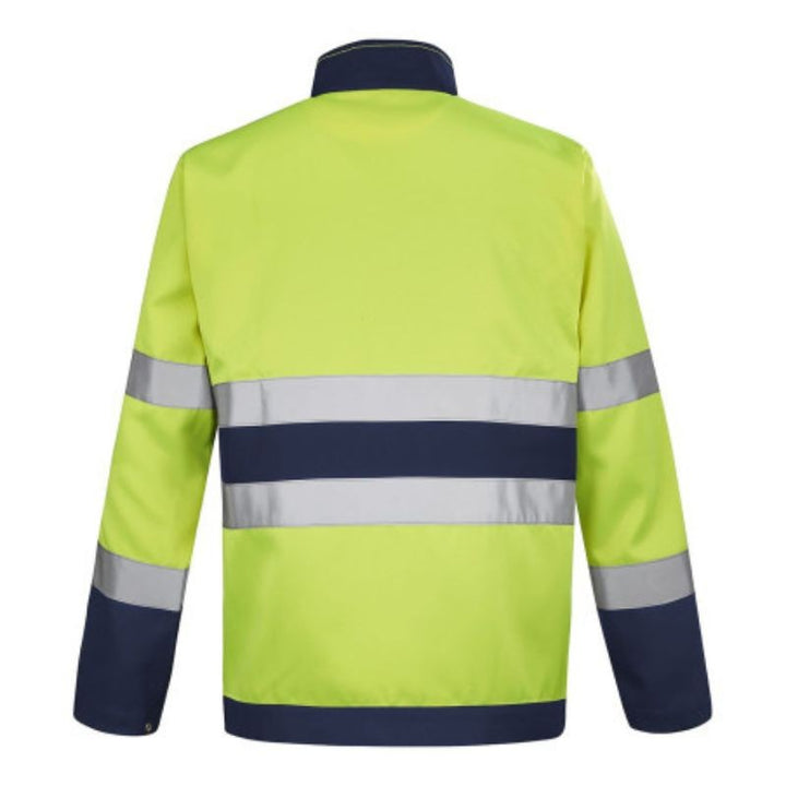 Dos Blouson de Travail Unisexe Haute Visibilité Fluo Base XP jaune fluo / bleu marine CEPOVETT