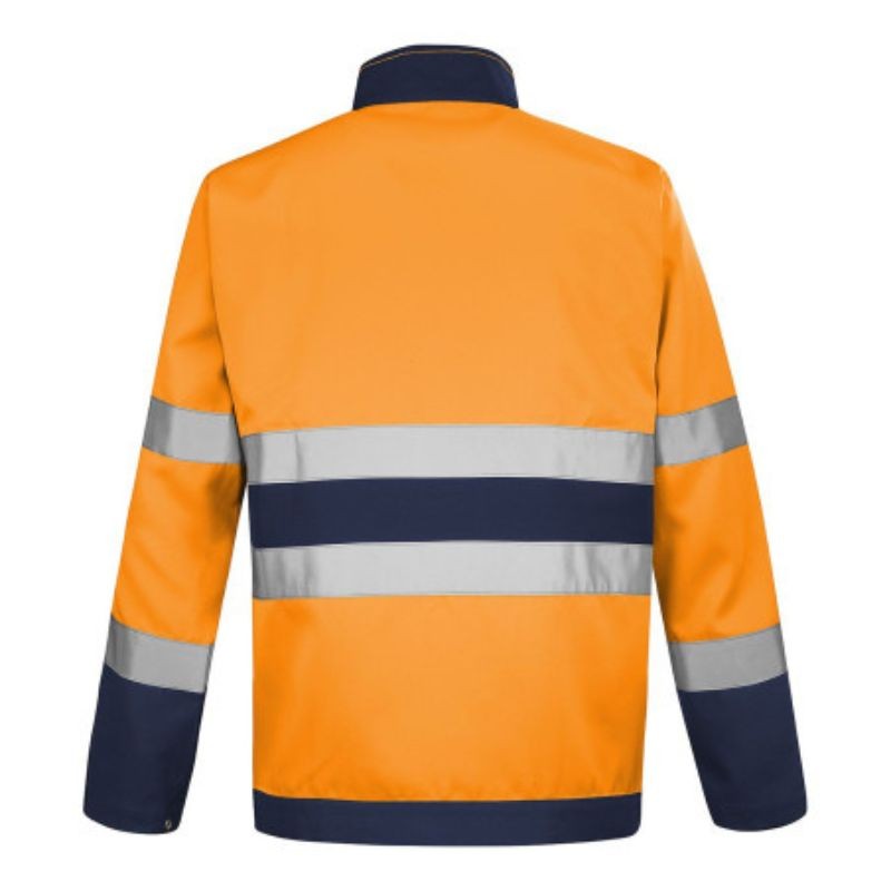 Dos Blouson de Travail Unisexe Haute Visibilité Fluo Base XP orange fluo / bleu marine CEPOVETT