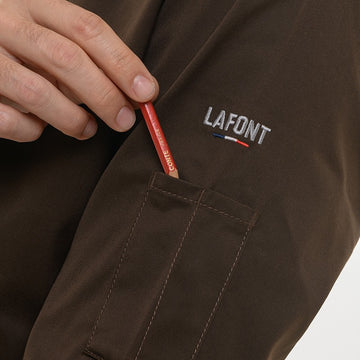 Détail double poche stylo Mint marron