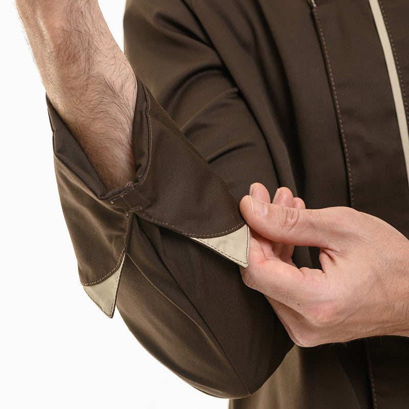 Détail manche retroussable veste de cuisine Lafont