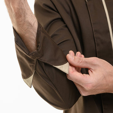 Détail manche retroussable veste de cuisine Lafont