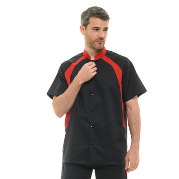 Veste de boucher noire duo de couleurs