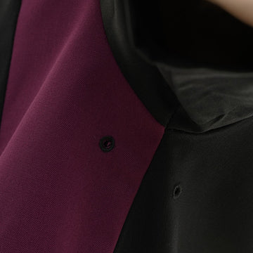 Détail Veste de cuisine noire duo prune MANELLI