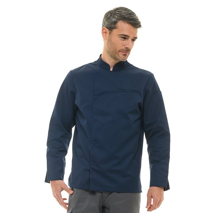 Veste de Cuisine Homme Texas Manches Longues Marine - MANELLI