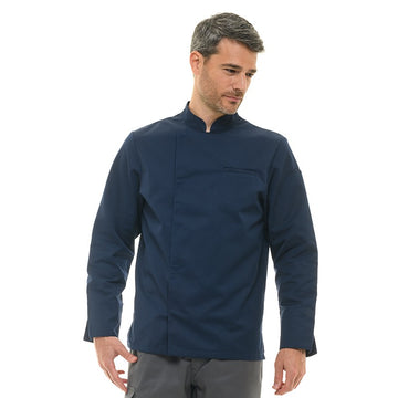 Veste de cuisine bleu marine à manche longue texas Manelli