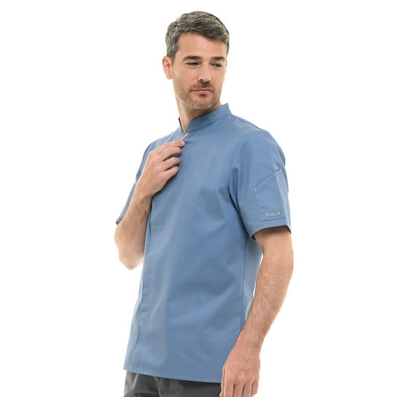 Veste restauration cuisine bleu Harti avec poche stylo