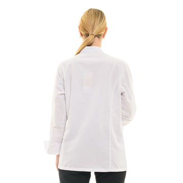 Veste de Cuisine Blanche à Manches Longues Femme Californie - MANELLI