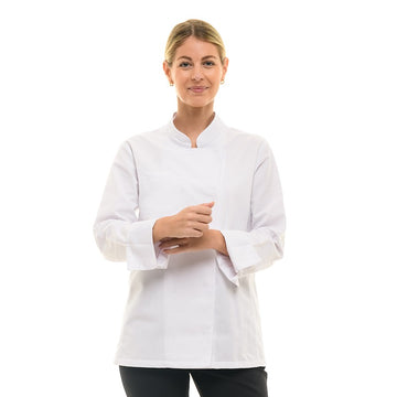 Veste de Cuisine Femme Californie à Manches Longues Blanche  - MANELLI