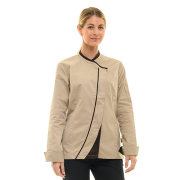 Veste de Cuisine Femme Saffron Manches Longues Beige - LAFONT