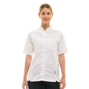 Veste de Cuisine Femme Manches Courtes Pepper Blanc - LAFONT CUISINE