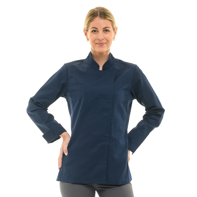 Veste de Cuisine Femme Californie Manches Longues Marine - MANELLI