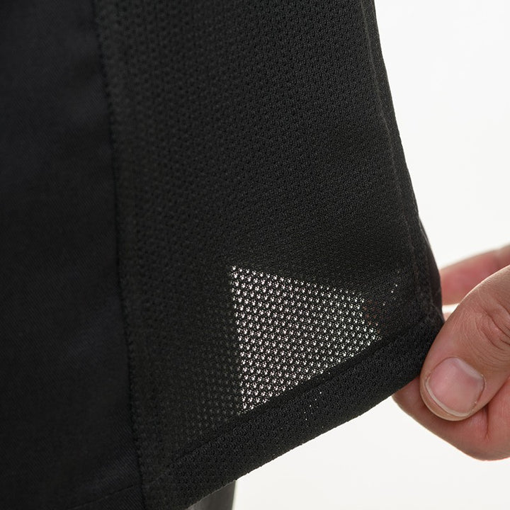 Détail maille de la veste de cuisine Abax Noir Robur