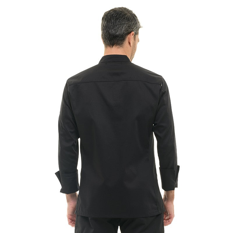 Veste de cuisine Abax Noir Robur vue de dos