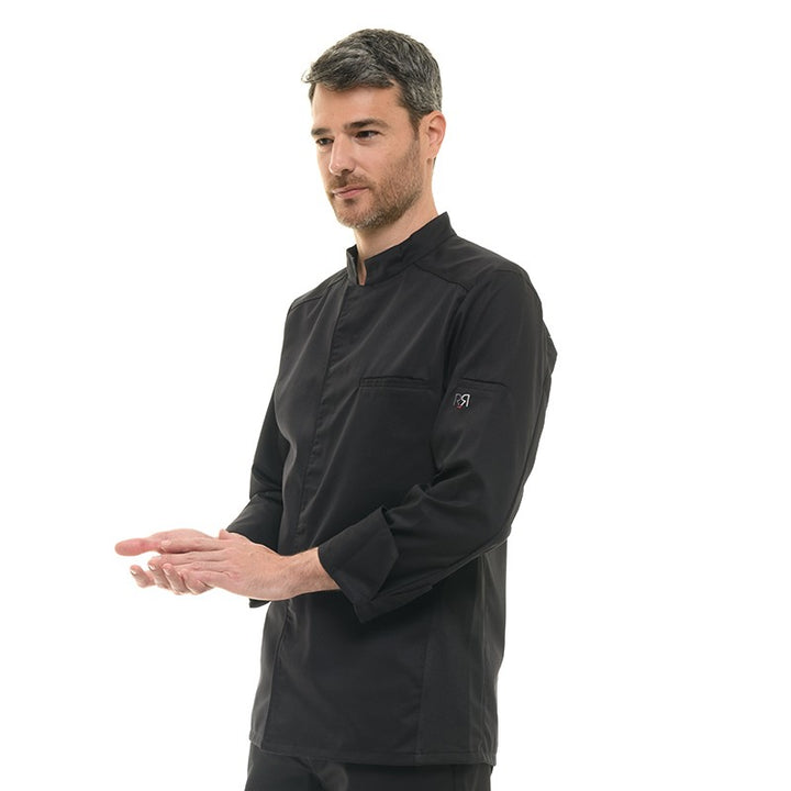 Veste de cuisine Abax Noir Robur à manches longues