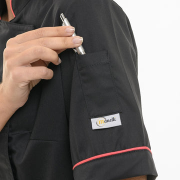 Détail de la veste manches courtes Rosy Liseré Fuschia Manelli