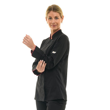 Veste de cuisine Manches longues Rosy Liseré Fuschia Manelli