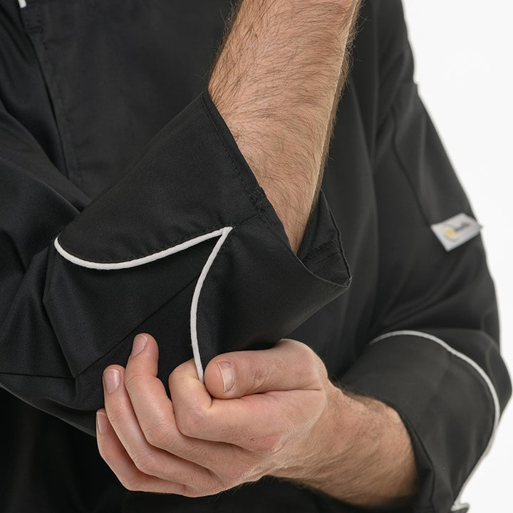 veste cuisine liseré blanc manelli