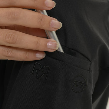 Détail de la veste de cuisine Poche stylo Greta Noir Robur