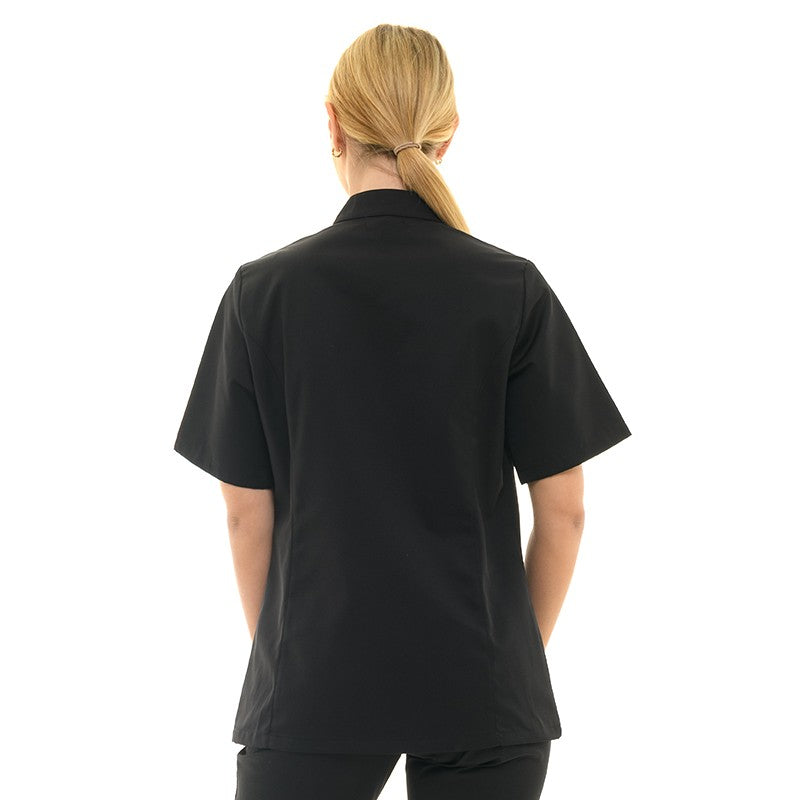 Dos Veste de Cuisine noire à Manches Courtes Femme Californie - MANELLI