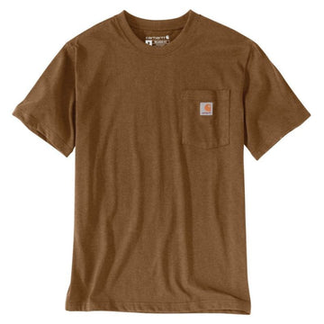 Tee-Shirt de Travail Homme Manches Courtes avec Poche poitrine marron CARHARTT