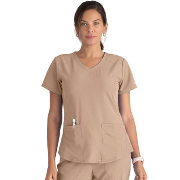 Tunique médicale beige kaki col v Skechers