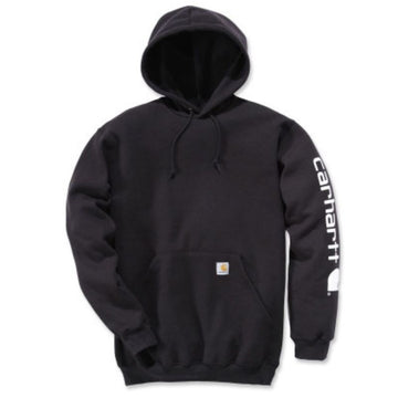 Sweat de Travail à Capuche Logo sur la Manche - CARHARTT I Noir